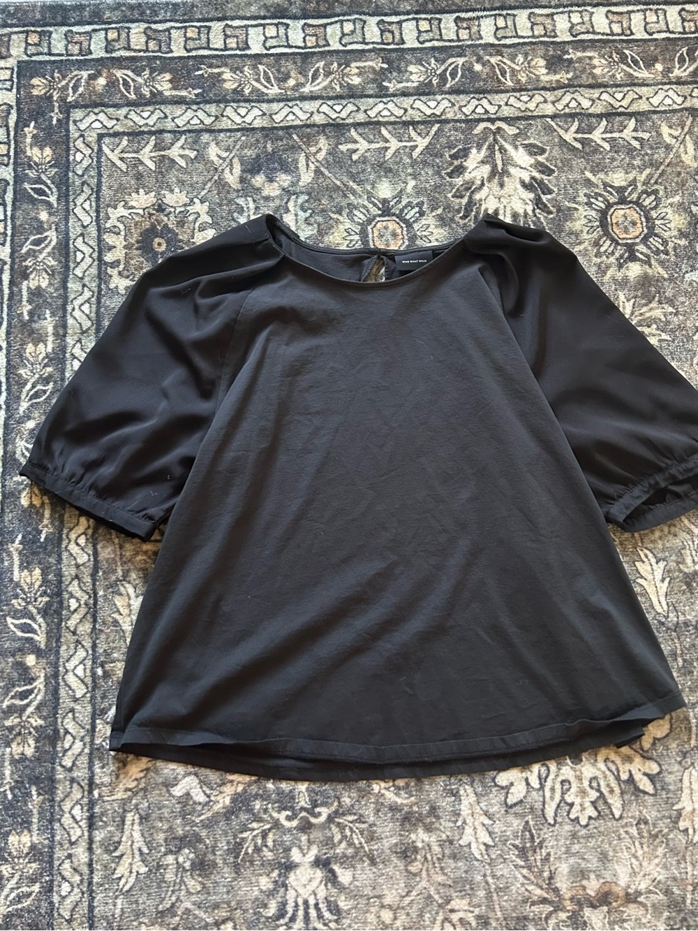 Who What Wear Black Statement Sleeve Blouse 🖤 - Picture 2 of 9